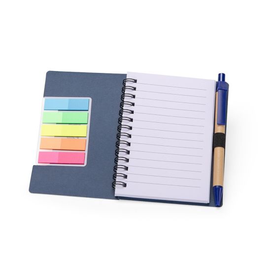 Bloco de Anotações com Autoadesivos e Caneta