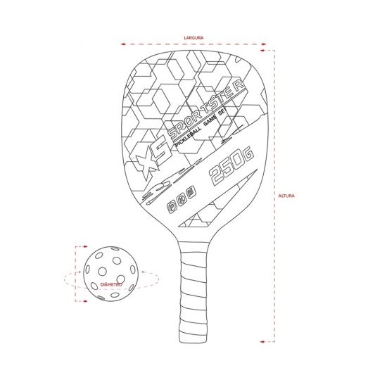 Kit Raquetes Pickleball 6 Peças