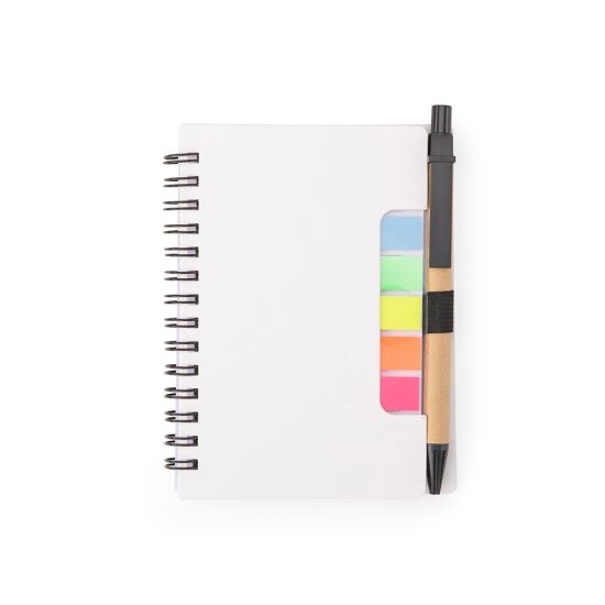 Bloco de Anotações com Autoadesivos e Caneta