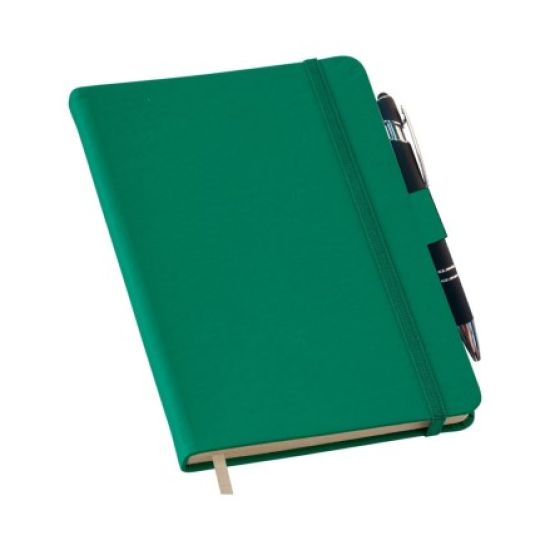 Caderneta tipo MOLESKINE Preto com Suporte para Caneta