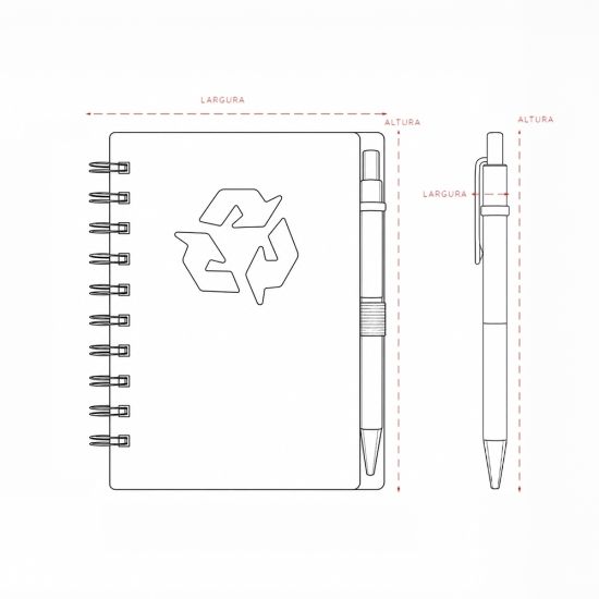 Caderno Ecológico com Caneta