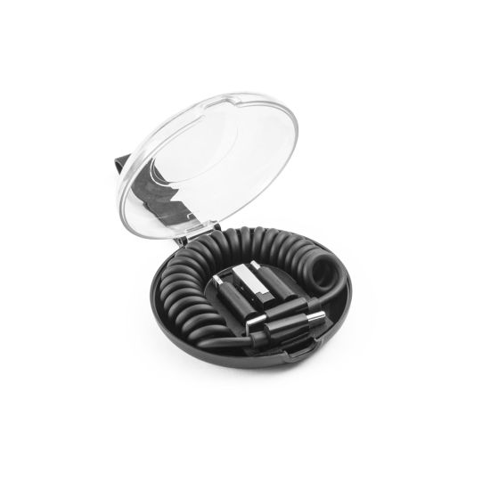 Conjunto Cabo Espiral com Carregamento Super-rápido e Adaptadores
