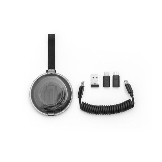 Conjunto Cabo Espiral com Carregamento Super-rápido e Adaptadores