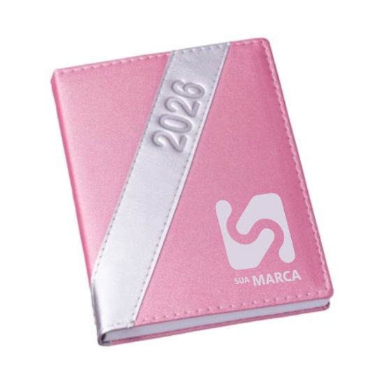 Agenda 2026 Metalizada Rosa com Prata