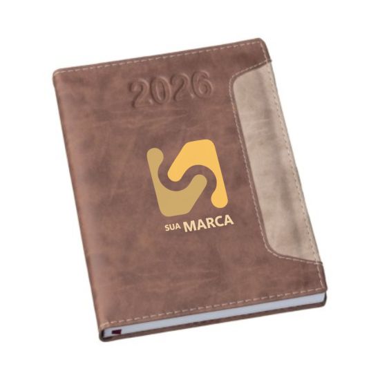 Agenda 2026 Estampada Vertical Marrom
