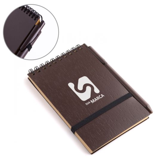 Kit com Bloco de Anotações e Caneta