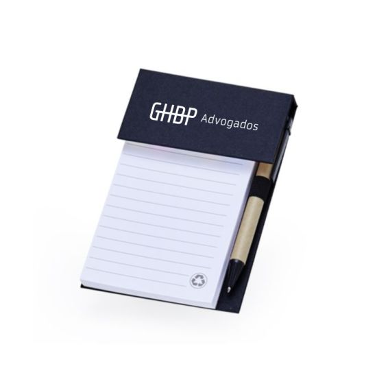 Bloco de Anotações com Autoadesivos e Caneta