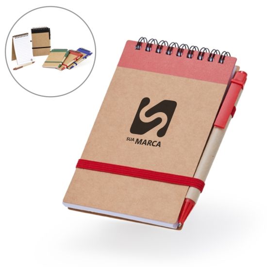 Bloco de Anotações Ecológico com Caneta