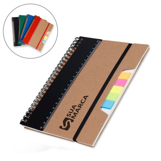 Bloco de Anotações com Régua e Autoadesivos