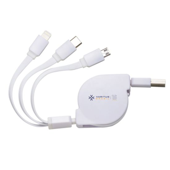 Cabo USB Retrátil 3 em 1
