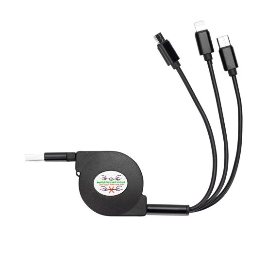 Cabo USB Retrátil 3 em 1