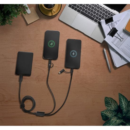 Cabo USB Super-rápido 6 em 1 em Alumínio 20% Reciclado