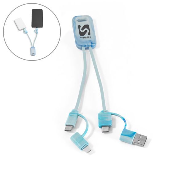 Cabo USB Super-rápido 6 em 1 em PET 100% Reciclado Berners