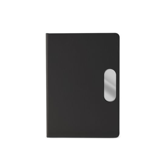 Caderno em PU com placa em metal