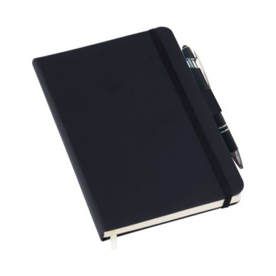Caderneta tipo MOLESKINE com Suporte para Caneta - com Pauta - LG3782