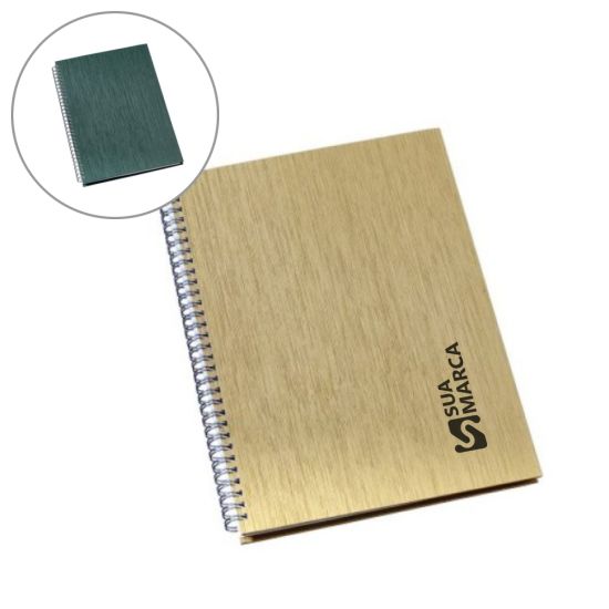 Caderno de Negócios Pequeno Capa Metalizada 