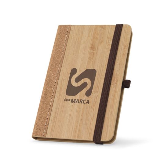 Caderno de Bolso de Capa dura em Folha de Bambu e Cortiça Orwell Pocket