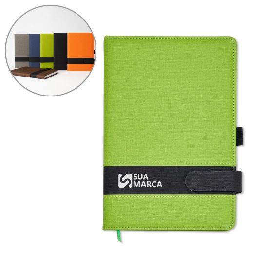 Caderneta em Linho com Porta Caneta