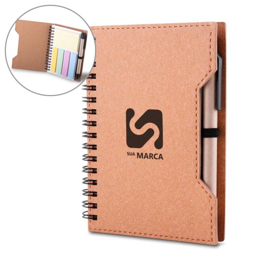 Caderno Capa em Papelão Reciclado c/ Caneta