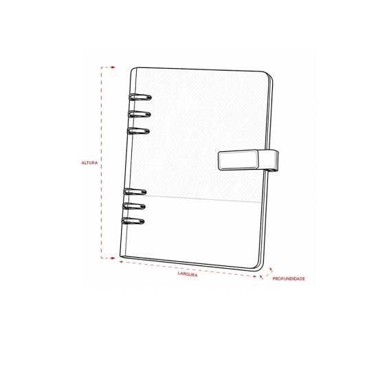 Caderno Fichário Couro Sintético