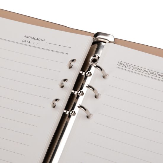 Caderno Fichário Couro Sintético