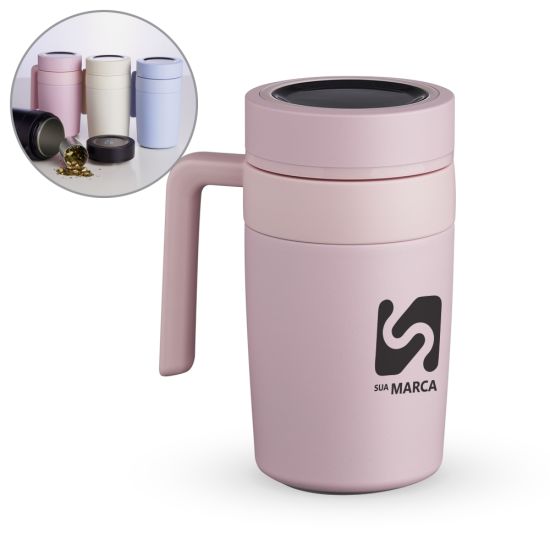 Caneca Térmica Inox 500ml com Display LED