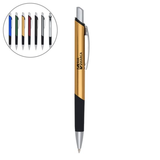 Caneta Metal Esferográfica Quadrada