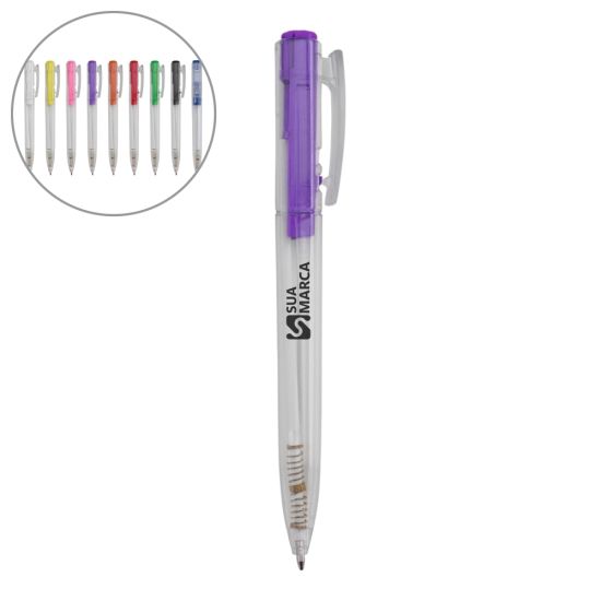 Caneta Plástica Transparente