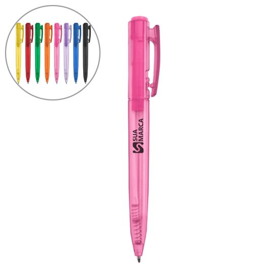 Caneta Plástica Translúcida