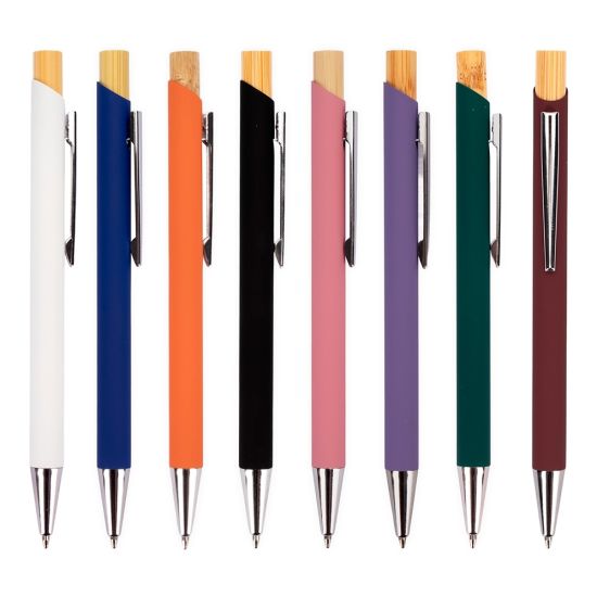 Caneta Metal com Detalhe em Bambu