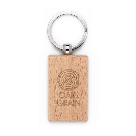 Chaveiro Retangular em Madeira de Faia Stewie