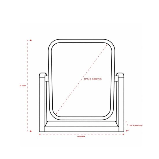 Espelho de Mesa Retangular Bambu