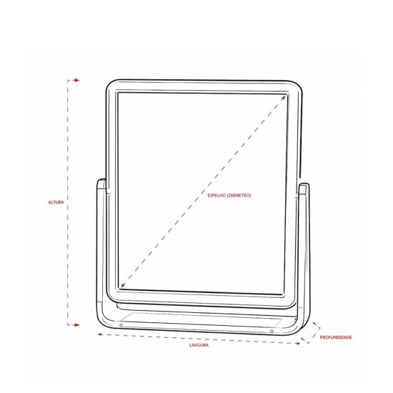 Espelho de Mesa Plástico