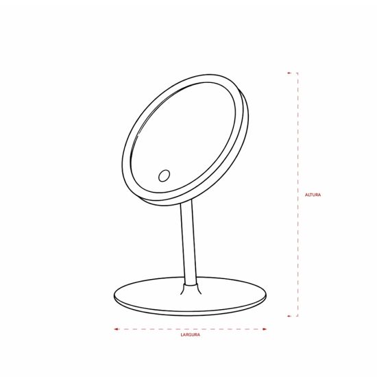 Espelho de Mesa Plástico com LED