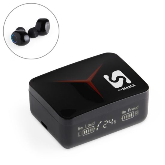 Fone de Ouvido Bluetooth com Case Carregador