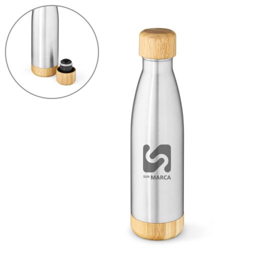Garrafa térmica em aço inox 90% reciclado