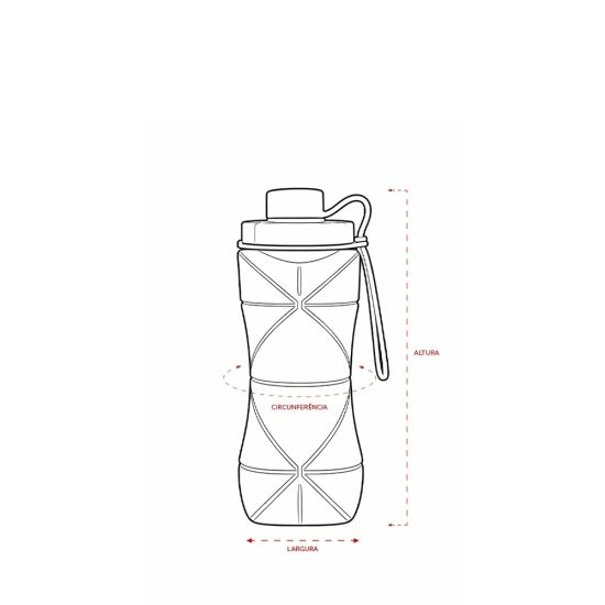 Garrafa Dobrável Silicone 600ml