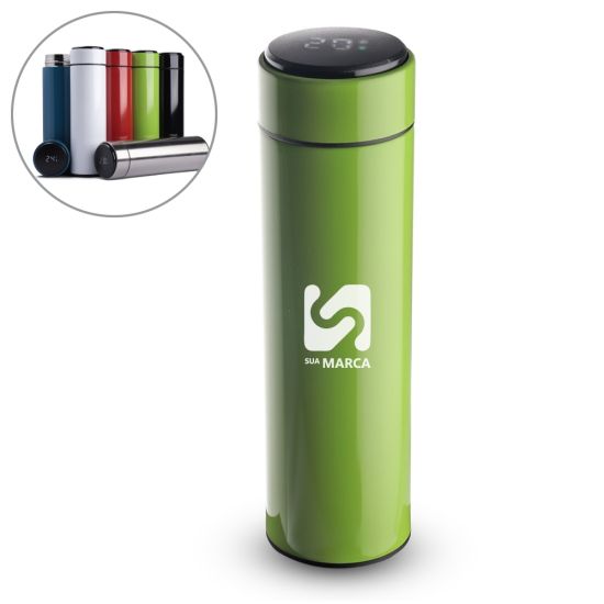 Garrafa Inox 500 ml com Display LED