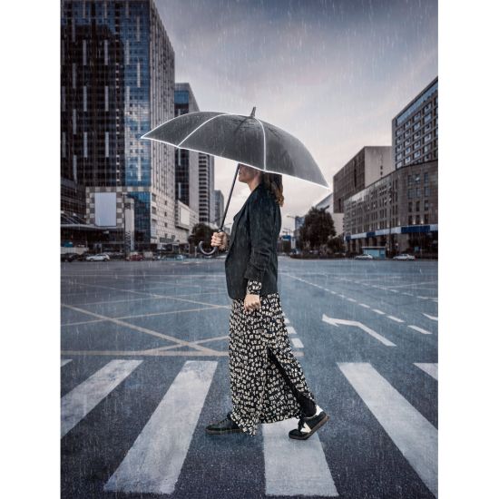 Guarda-chuva de 27" em Poliéster 100% Reciclado Pongee 190T à Prova de Vento Finnley