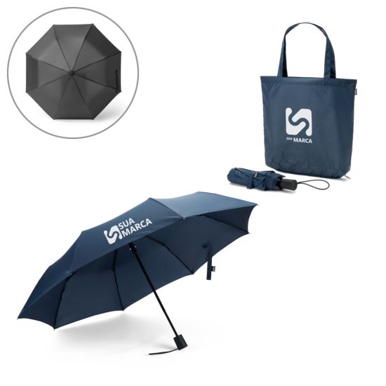 Guarda-chuva 2 em 1 com Sacola de Compras em Poliéster Reciclado Incluído Skylar