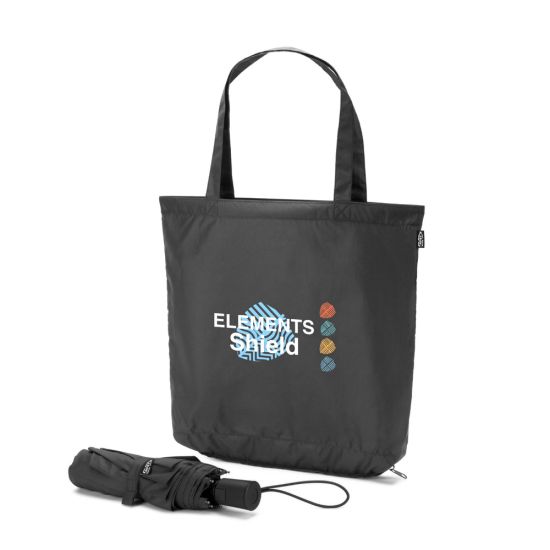 Guarda-chuva 2 em 1 com Sacola de Compras em Poliéster Reciclado Incluído Skylar