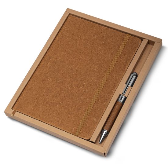 Kit Escritório A5 Capa em Couro Reciclado e Caneta Metálica