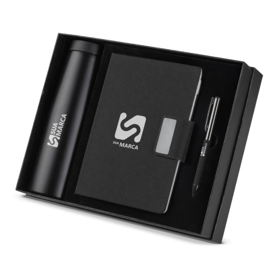 Kit Master Executivo Caderno, Garrafa e Caneta Metalica