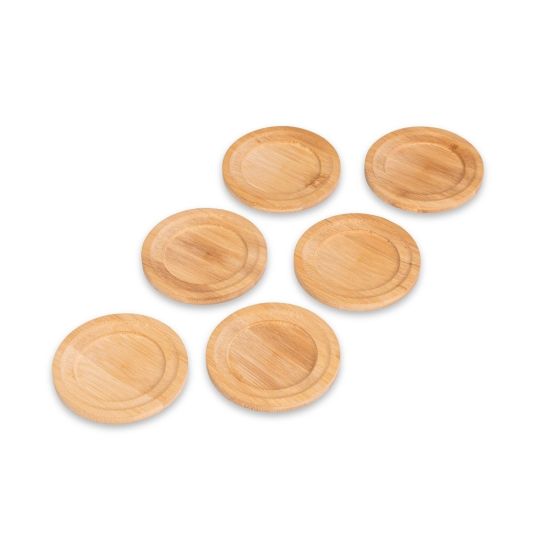 Kit Porta-Copos Bambu 6 Peças