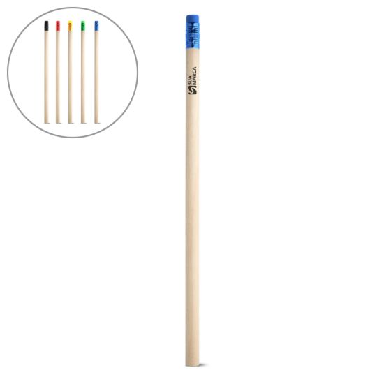 BLYTON. Lápis em madeira natural não apontado com borracha no topo