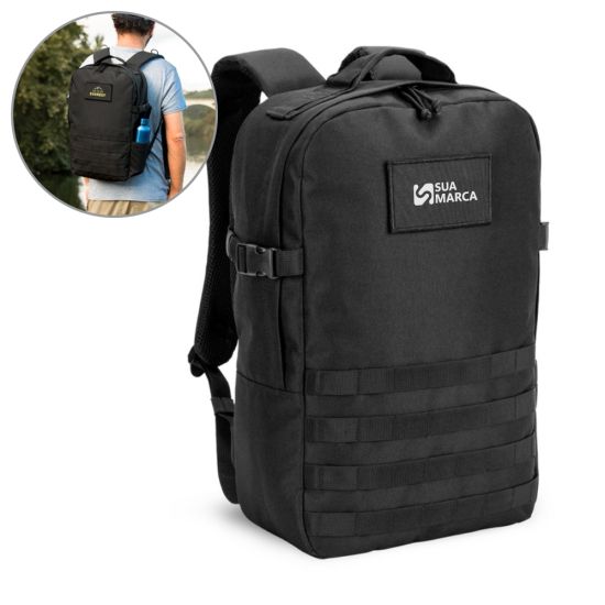 Mochila Estilo Militar em Poliéster Reciclado 600D