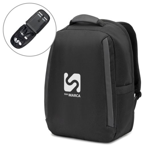 Mochila Antirroubo, em Poliéster Reciclado 600D Twill Yangon