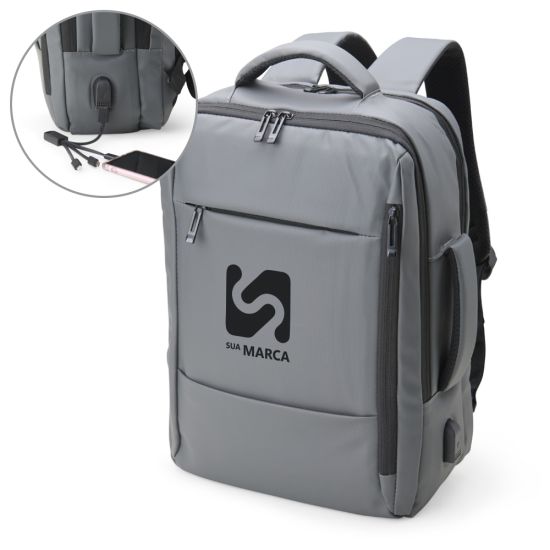 Mochila Couro Sintético USB 23 Litros