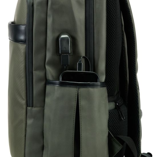 Mochila Couro Sintético USB 21 Litros