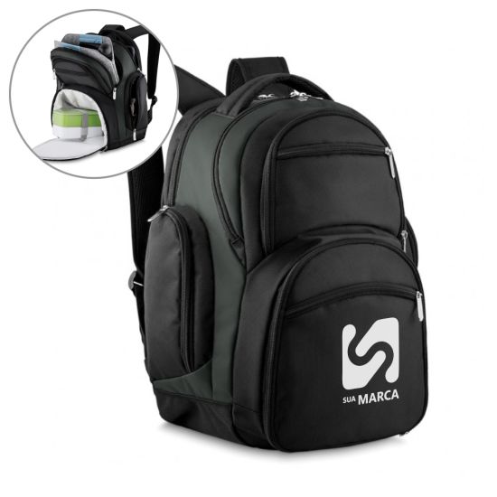 Mochila de Poliéster para Notebook com Compartimento Térmico